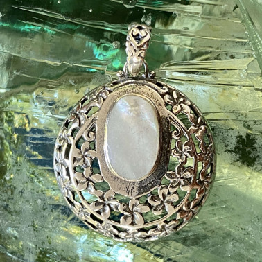PD 14892 MP-HANDMADE 925 BALI STERLING SILVER FILIGREE PENDANTS WITH MOTHER OF PEARL